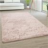 Paco Home Tappeto Salotto Pelo Lungo Soggiorno Pelliccia Finta Shaggy Morbido Monocolore, Dimensione:60x100 cm, Colore:Crema