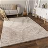 Paco Home Moderno tappeto soffice e morbido da soggiorno Bubble con pelliccia a pelo alto Disegno geometrico effetto alto-basso, Dimensione:120x160 cm, Colore:Beige 5