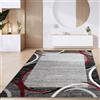 Paco Home Tappeto Salotto Pelo Corto Motivo Marocchino Cerchi E Bordature Moderno, Dimensione:80x150 cm, Colore:Rosso 3