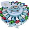 Sindy Bomboniere Torta Bomboniera Macchine Auto Magnete, centrale, Confetti e bigliettini (Torta 20 fette 1 piano)