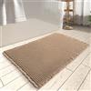 QIUKUN Tappetino da bagno a nido d'ape, super assorbente, antiscivolo, per pavimento del bagno, lavabile in lavatrice, con nappe, tappetino da bagno con retro in gomma, ultra morbido (marrone, 45,7 x