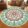 Tomifine Tappeto per soggiorno bohémien camera da letto tappeto antiscivolo lavabile in lavatrice morbido tessuto tappeto per cucina vintage corridoio sala (80 cm,Bianco Verde)