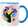 Trendation Tazza regalo per pallavolo Graphic Coach Mens Girls Accessorio per caffè Giocatore di pallavolo Giocatore femminile (Blu/Blau)