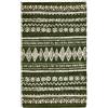 Pierre Tappeti Tappeto ETHNIC VERDE stile berbero kilim effetto stone washed 100% cotone annodati a mano, passatoia stuoia cucina multiuso lavabile cm.55x180