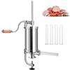 GYMAX Insaccatrice Manuale, Produzione di Salsicce, Macchina per Salsiccia in Acciaio Inossidabile, con Tubi di Riempimento di Diversi Diametri, Morsetto da Tavolo (Verticale, 1,5 kg)