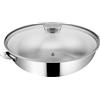 Lagostina Wok Saltapasta 26 cm INOX + coperchio - Salvaspazio+