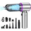 Hyunlai Aspirapolvere Auto 16000 Pa 4 in 1 Aspirabriciole Senza Fili Potente Portatile Mini Aspirapolvere 6000mAh USB Ricaricabile Aspirapolvere Adatto per la Pulizia di Auto, Casa, Animali Peli Casa Letto