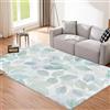 CEDNXOER Tappeto Salotto Lavabile 160x230cm,Acquerello Foglie Blu Rami Tappeto Verde Salvia Morbido Antiscivolo Tappeti Salotto Pelo Corto per Camera Da Letto Soggiorno