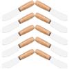 DOITOOL Acciaio Inox Coltello Spalmatore 10 Pezzi, Manico in Legno | Spatola a Gomito Pasticceria, per Margarina e Crema, Uso in Forno e Cottura Colore Casuale