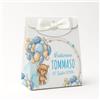 PV Grafik® Set da 16 Scatoline Portaconfetti Battesimo e Nascita Bimbo e Bambina | Bomboniera Personalizzata Porta Confetti | Bomboniere per Confettata Bambino e Bimba | Nastrino incluso (Nica 59)