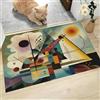 MLSOWM Tappetino Ingresso Casa 40x60 cm, Tappeto Sottile Astratto Antiscivolo Tappetino di Benvenuto con Geometria Lineare Triangolo Facile da Pulire Zerbino per Ingresso, Corridoio e Ufficio, Verde Chiaro