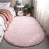 Reyox Tappeto Ovale Moderno Peloso Morbida Soffici Antiscivolo Tappetino a Pelo Lungo per Soggiorno Camera da Letto rosa 160 x 230 cm