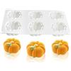 Generico Stampo in Silicone per Zucca, Stampo Silicone 6 Cavità Per Caramelle, Antiaderente per Cottura Halloween Autunno Cioccolatini Cupcake Dolci
