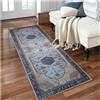 Siunwdiy Tappeti Corridoio Lungo 2 Metri Tappeto Passatoia Cucina Antiscivolo Lavabile, Runner Vintage Grigio Blu per Soggiorno, Camera da Letto, Ingresso, Scendiletto Camera da Letto, 60x200cm