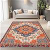 Generic Tappeto Modello Tradizionale Persiano Antiscivolo Lavabile Pelo Corto Pelo Corto, Morbido, per Salotto, Camera da Letto Rosso Blu Design Moderno e Elegante 180x250