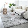 LIHUANE Tappeto Premium di Alta Qualità 70 x 150 cm Semplice e Moderno Letto Peloso Carpet Aspetto Pelliccia a Pelo Lungo Lavabile in Lavatrice per Camera da Letto Interni, Grigio Chiaro