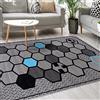 Mazovia Tappeto Moderno - Morbido Pelo Corto - Tappeto da Salotto Oeko-Tex - Tappeto per Ingresso Camera, Da Letto, Cucina, il Soggiorno - Collezione ATENA - Grigio Blu 200 x 300 cm