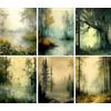 Craft Kreatively Carta di riso con foresta nebbiosa, 20 x 26,5 cm (6 fogli), 6 fogli di carta per decoupage per collage, tecnica mista, creazione di biglietti e artigianato, decoupage CRAFT KREATIVELY