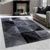 Teppium Moderno Tappeto per Soggiorno 160x230 cm, Nero Design Moderno a Quadri - Tappeto a Pelo Corto per Sala da Pranzo e Camera da Letto, Morbido e Facile da Pulire