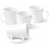 LEONARDO LUXURY HOME DESIGN Set 4 Mug Porcellana Bianca 300 ml Tazze The Caffè Cappuccino Lavastoviglie Microonde Design Elegante Idea Regalo (4)