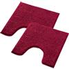 WohnDirect Set di tappetini da bagno 2 pezzi - Mirtillo 45 x 45 cm CON TAGLIO PER WC - antiscivolo e lavabile - Tappetino da bagno, tappeto da bagno, tappetino per WC