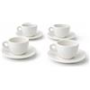 Leonardo Luxury Home Design Set 4 Tazze da The Porcellana Bianca Piattino 180 ml Resistenti Eleganti Lavastoviglie Microonde Cappuccino Caffè Latte Idea Regalo (Non Impilabili)