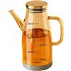Generic Bottiglia dispenser per olio in vetro con ugello antigoccia, contenitore dosatore resistente al calore, per olio d'oliva, aceto, salsa di soia (marrone, 800 ml)