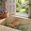 Generic Zerbino con motivo floreale primaverile chihuahua per decorazione della casa, impermeabile, antiscivolo, tappeto d'ingresso per interni ed esterni, facile da pulire, 73,6 x 43,2 cm
