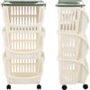 bama Carrello Con Ruote E Vassoio - Bianco/verde - L 39,5 X L 30 X H 77 Cm