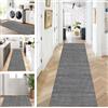 ZUZEKU Tappeto a passatoia astratto per corridoio, cucina, lavabile, antiscivolo, 110 x 180 cm, vintage, grigio, lungo, per corridoio, soggiorno, camera da letto, venduto al metro, personalizzabile