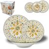 Arca Servizio Piatti 18 Pezzi Astra, Set Tavola per 6 Persone con Piatti Piani, Fondi e Dessert Decorati (GIALLO)