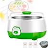 POCDUUA Yogurtiera Automatica Con Contenitore in Acciaio Inox Da 1 Litro E 3 Bottiglie in Vetro - Triplo Controllo Della Temperatura Costante A 42°C E Coperchio A Doppia Tenuta Per Dessert,Green