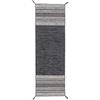 CarpetFine Tappeto a tessitura Kilim Azizi passatoia Nero 60x180 cm | Tappeto moderno per soggiorno e camera da letto