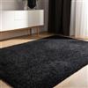benuta Basic Tappeto salotto a pelo alto Sohari - Nero 200x250 cm - Minimalista - Morbido lavabile - Camera letto, corridoio, sala pranzo, soggiorno - Pavimento riscaldato