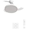 CREATE / WIND CLEAR STUDIO S/Ventilatore da soffitto con luce bianco con controllore da parete e telecomando / 40W, Temporizzatore, Ø 91 cm, pale retrattili, 3 temperature di luce, estate-inverno