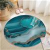 Generico Tappeto Rotondo 150 cm, Bello Turchese Agata Tappeto Rotondo a Pelo Corto Morbido Antiscivolo Lavabile Blu per camera da letto Soggiorno bagno corridoio