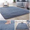 Nicole Knupfer Modern Plush Shaggy, tappeto soffice, in finta pelliccia o tappetino per sedia e divano (grigio argento, 120 x 160 cm)