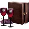 Maverton 2 Calici da vino Onyx - 330 ml - in vetro - ideali per vino rosso e bianco - incisione personalizzata - regalo di matrimonio unico pensiero indimenticabile per la coppia - art decò