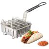 Shenrongtong Cestello per Friggere Tacos - Supporto per 4 Tortillas in Acciaio,Friggitrice per Gusci di Taco,per Feste, Ristoranti, Catering, Casa, Cucina, in Famiglia