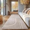 SIMPEX, Tappeto Scandinavo Boho Avorio-2 80x250 cm, Morbido e Facile da Pulire, Lavabile, Effetto 3D, Tappeto per Soggiorno e Camera da Letto