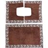 HOME ZEN HOUSEHOLD LINEN Set di tappeti da bagno LOUISE, 3 pezzi, 100% cotone idrofilo superassorbente, 1 tappetino 47x78 cm + 2 tappetini 47x38 cm scendi bidet e scendi water (MARRONE)