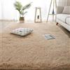 AIMECO Tappeti camera da letto Tappeto Peloso Morbido lungo Soggiorno Carpet stanza da letto pelo piccolo moderno scendiletto salotto moderni Antiacaro Antiscivolo Bambini 80 * 150cm Cammello