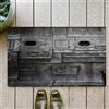 OHJEAJDS Tappeto Bagno - Tappeto multiuso antiscivolo per ingresso,cucina,camera,bagno,Soffice Tappeto Doccia,Oblò in ferro battuto in stile industriale, arrugginito, grunge, acciaio graffia,60x100cm