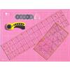 Bonn-Design Set di taglierine per tessuti da 45 mm incl. tappetino da taglio autorigenerante A2 60x45cm a 5 strati + 5x lame di ricambio + 2x righello per patchwork taglio Premium in formato A2 Rosa/Nero Set