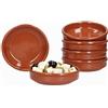 MamboCat - Set di 6 ciotole in terracotta Cazuela, vasellame in terracotta per la gastronomia e la cucina mediterranea, 175 ml, diametro 12 cm, colore: marrone lucido