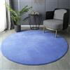 GIBZ Tappeti Rotondo Velluto Corallo Morbido Solido Tappetino Lavabile Bambini Memory Foam per Salotto Camera da Letto, Blu Navy, 80×80cm