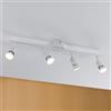 TEKHOME Faretta 4 Luci GU10, Plafoniera a Soffitto con 4 Teste Orientabili, 220-240V, Bianco, Ø405mm, Materiale Metallo, per Interni (Lampadine Non Incluse) C72-B4