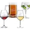 MASTERLASER3.0 Bicchiere Vino Rosso, Bianco, Gin Tonic o Birra Personalizzato - Firma col tuo nome il calice da vino, da Gin Tonic & Cocktails o il boccale da birra - Migliore idea regalo