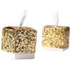 C.X.Y. 50 Pezzi Scatola Porta confetti Scintillio Dell'oro Brillante Lucido per Ospiti Bomboniera Cubo 5 * 5 * 5cm (ORO)