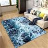 PEIHUODAN Paesaggio Oceanico 3D Onde Blu Tappeto per Camera da letto Ragazzi Adolescenti Flanella Antiscivolo Home Decor Carpet Adatto per Soggiorno, Camera da Letto, Sala Giochi, 120x160 cm